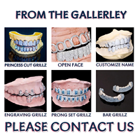Gallerley Design personnalisé Offre Spéciale or rose bijoux fins plaqué or S925 argent glacé Hip Hop VVS Moissanite Grillz