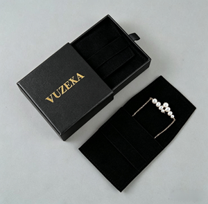 Customized Cardboard Drawer Gift <b>Box</b> Cajas Para Joyeria Paper Cardboard Gift Jewelry Sliding <b>Box</b> With Jewelry Microfiber Pouches - Product Image 1