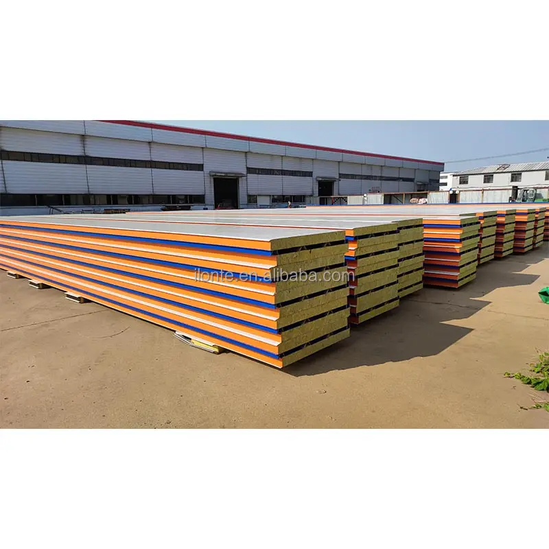 High quality metal sandwich panel 50/75/100/150mm A1 Grade Fireproof Rock Wool/Glass Wool Sandwich Wall Panels