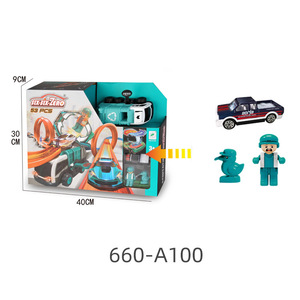 Coche de juguete con catapulta para niños, camión de bomberos con múltiples circuitos, vehículo de ingeniería, juguete inercial con luces y música, de 4 a 6 años - Product Image 5