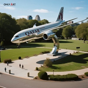 تصميم Onlyart ومخصص ضخم من الفولاذ المقاوم للصدأ الطائرات الحديثة المعدنية في الهواء الطلق طائرة النحت مشاريع محطات المطار - Product Image 5