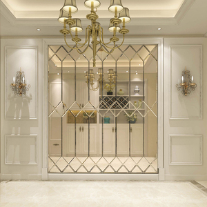 Lámina de Vidrio <span class=keywords><strong>Espejo</strong></span> Extra Claro de 6x8 con <span class=keywords><strong>Borde</strong></span> Biselado Pulido para Puerta de Armario - Product Image 3