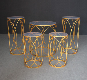 Golden Iron Metal Dessert Table 5 Pcs Bis Certified <b>Wedding</b> Flower Stand Dessert Welcome Area <b>Cake</b> Stand Decoration - Product Image 3