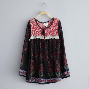 Chemisier à manches longues à motifs floraux pour filles, style mode, populaire, prix de gros - Product Image 4