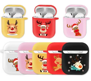 Hadiah Natal Kustom Aksesori Earphone TPU Lucu, Pengisian Headphone Casing TPU untuk Apple Airpods