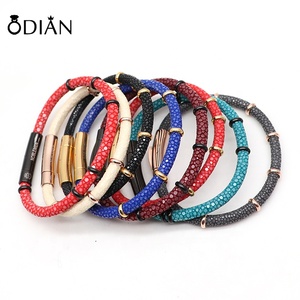 Vòng Tay Da Cá Đuối Làm Bằng Tay Trang Sức Vòng Tay Nam Với Móc Nam Châm - Product Image 6