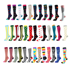 Wholesale Fun Pattern 15-20 mmHg <b>Knee</b> <b>High</b> Circulation Compression <b>Socks</b> with Supportive Running Sports for Men Women - Product Image 4