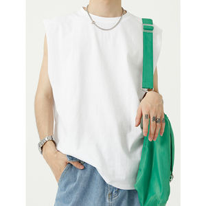 Camiseta Deportiva sin Mangas para Hombre, Holgada, Lisa, Blanca, Personalizable, para Fitness, Ropa Moderna para Hombre - Product Image 6