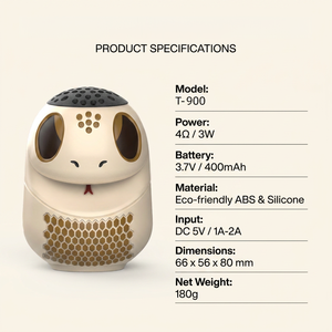 Enceinte sans fil portable Bluetooth en forme de serpent mignon, avec basses riches, petite taille, grand son, cadeau technologique créatif - Product Image 6