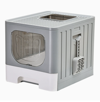 Bac à litière pour chat en acier inoxydable - Grande capacité, design durable, facile à nettoyer - Bac à litière pour chat en acier inoxydable
