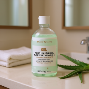 Gel Thader Pharma con Ácido Hialurónico, Aloe Vera y Vitamina E 500 ml Hidratante y Equilibrante - Product Image 3