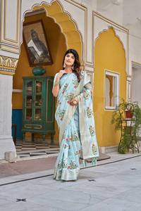 Nouveau festival indien Saree avec broderie lourde et matériau en soie Cristtal Zecard Bodar Style traditionnel pour une tenue quotidienne de fête - Product Image 3