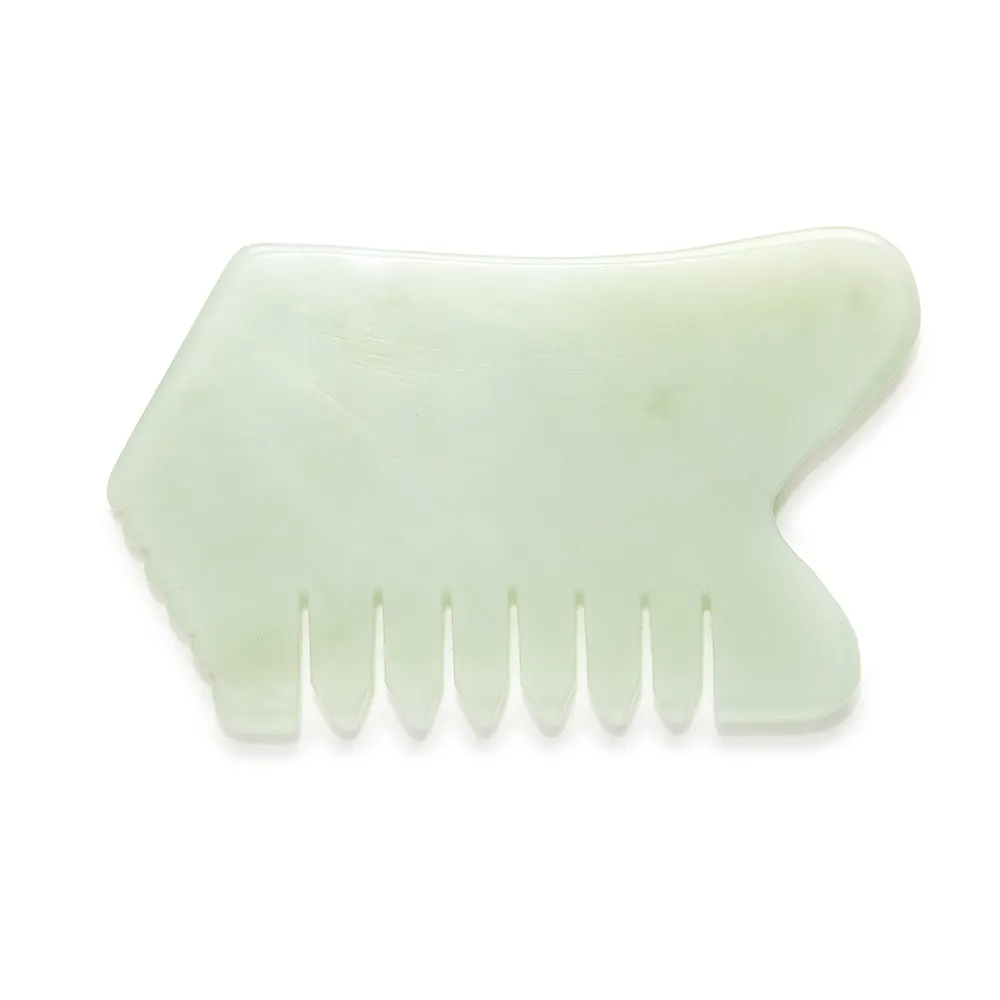 หวีหยกสำหรับนวดผมสีชมพูเป็นมิตรกับสิ่งแวดล้อม,หวีโรสควอตซ์ Gua Sha Stone Comb