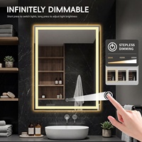 Miroir de salon LED doré de luxe, miroir pleine longueur pour coiffure, station de coiffage professionnelle pour barbier, miroir de beauté rétroéclairé OEM