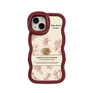 Coque de téléphone portable en TPU à bords ondulés avec double support invisible et imprimé fleur de camélia pour <span class=keywords><strong>iPhone</strong></span> 11 <span class=keywords><strong>12</strong></span> 13 14 15 16 17 Pro Max - Product Image 5