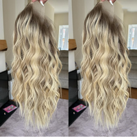 Perruque Lace Front 100% Cheveux Humains Vierges Ondulés Effet Balayage Ombré Disponible Densité 150% Raie Libre Longueur et Densité Personnalisables