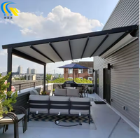 Toits rétractables motorisés Pergola Ombrage extérieur Aluminium PVC Pergola Toit pliable
