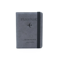 Porte-passeport unisexe en cuir PU 2026 avec porte-cartes, portefeuille, logo personnalisé par sublimation, protection RFID