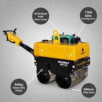 Compacteur vibrant diesel G110 11 CV, modèle RWYL33S, 17 kN, tambour de 680 mm, 840 kg, refroidi par eau, pour asphalte et sols