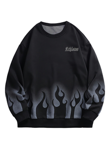 Sudadera de Punto Casual a Rayas de Manga Larga con Cuello Redondo, Impresión Digital 3D, Primavera 2026, 100% Poliéster, Formal - Product Image 1