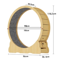 Roue d'exercice silencieuse personnalisée OEM, cadre d'escalade en fibre de bois, jouet pour chat anti-stress, tapis roulant pour chat
