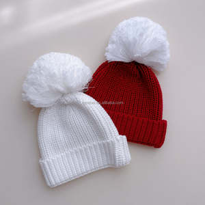 Ensemble de 3 bonnets en tricot épais <span class=keywords><strong>avec</strong></span> <span class=keywords><strong>pompon</strong></span>, <span class=keywords><strong>bonnet</strong></span> en coton pour nouveau-né <span class=keywords><strong>avec</strong></span> chaussettes assorties, chapeau fait main héritage, couvre-chef pour tout-petit - Product Image 5