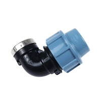 Yatong marque femelle coude PP PE Compression HDPE raccords de tuyauterie couleur bleu clair Irrigation agricole pour système de plomberie
