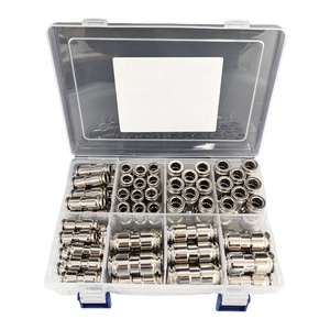 Kit de raccords droits à connexion rapide pour conduites d'air, en alliage de zinc, 80 pièces avec 5 diamètres de tube différents - Product Image 1