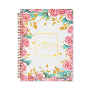 Bonne qualité <span class=keywords><strong>2022</strong></span> 2023 impression personnalisée A5 couverture rigide or spirale quotidien hebdomadaire mensuel planificateur carnet de notes - Product Image 6