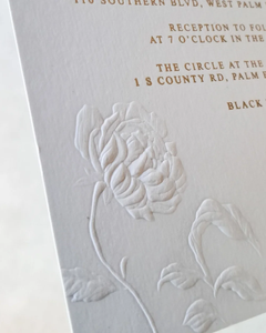 Tarjetas de Invitación y RSVP de Boda con Diseño Personalizado, Grabado en Relieve, Impresión en Papel Texturizado de Algodón - Product Image 3