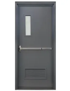 Ul Listed Whi Fm approve Commercial Steel Fireproof hotel evacuation door With Vision Panel