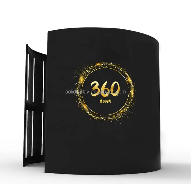 Customized 360 Video Enclosure with RGB Light for Photo Booth Adjustable Foot Stand up Background Backdrop Model AL-P01