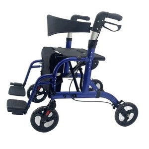 รถช่วยเดินแบบมีล้อ HP Walker Rollator สี่ล้อ พับได้ พร้อมที่นั่งและกระเป๋า สีฟ้า รุ่น HP 5025 - Product Image 1
