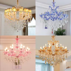 Hersteller Großhandel europäische Villa Kristall Kronleuchter Hotel große Decke Kerzen lampe Maria Theresa K9 Kristall lampe