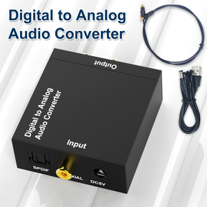 USB Power Cable &amp; Optical Fiber Cable Included 3.5 Audio Coaxial Converter Digital <strong>to</strong> Analog Audio Splitter &amp; Converters - Product Image 3