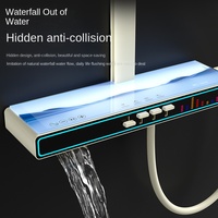 Pommeau de douche musical avec 4 fonctions fonction de massage des épaules affichage numérique avec lumière LED boutons de piano en laiton ensembles de douche