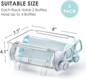 Juego de 2 Soportes Verticales de Plástico para Botellas de Vino, Apilables, Organizador de Botellas de Agua, Contenedor de Almacenamiento Reutilizable - Product Image 3