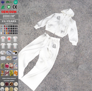 Conjunto de Sudadera con Capucha de Forro Polar de Algodón Transpirable con Bordado Personalizado, Ropa Urbana, Sudadera Holgada de Lujo, Chándal para Hombre, Color Sólido - Product Image 2