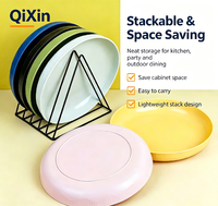 Assiettes creuses incassables en plastique PP de qualité alimentaire de 9 pouces, réutilisables pour salades et pâtes, moulées par injection, couleur et logo personnalisables