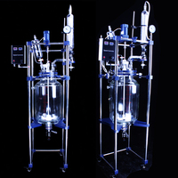 Réacteur chimique en verre à double enveloppe 5L 5 litres Réacteur à enveloppe chauffante avec circulateur chauffant
