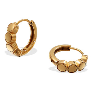 ต่างหูแบบห่วง ทรงเรขาคณิต สีทอง ดีไซน์ไม่สม่ำเสมอ เหล็กไทเทเนียม เครื่องประดับแฟชั่นสตรี สไตล์ยุโรปอเมริกัน - Product Image 5