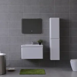 Lavabo en résine miroir transparent moderne, produit personnalisé, vente en gros d'usine, ensemble de vanité de salle de bains avec lignes incurvées