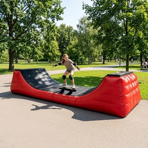 Rampa Gonfiabile Ermetica per Skateboard, Pista da Gara Gonfiabile Pieghevole per Skateboard, <span class=keywords><strong>Halfpipe</strong></span> per Giardino - Product Image 2