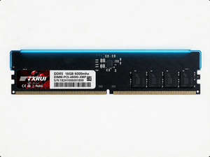 TXRUI DDR5 16GB 6000MHz Desktop <b>RAM</b> DIMM-PCS-48000-XMP Black With Blue LED Lighting - Product Image 1