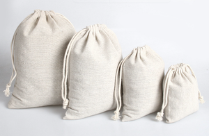Custom <b>Drawstring</b> Cotton Muslin <b>Drawstring</b> <b>Pouch</b> Personalize LOGO Wedding Favor Underwear Swimwear Accessory Cosmetic Bag - Product Image 5