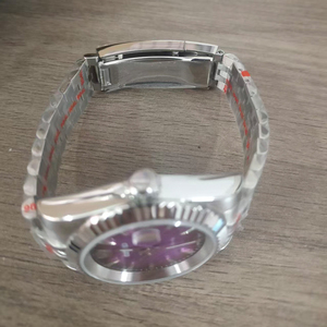 Montres mécaniques pour hommes de qualité supérieure, résistantes à l'eau, cadran en acier inoxydable violet, largeur du bracelet 18 mm, mouvement automatique - Product Image 5