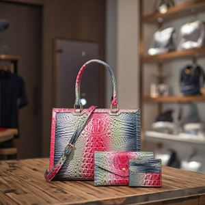 Conjunto de 3 Bolsos de Lujo para Mujer, Bolso Tote de Piel Sintética PU, Diseño Retro Elegante, Nueva Colección 2025 - Product Image 6