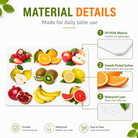 Set de table imprimé fruits en PP/PEVA, imperméable et facile à nettoyer, pour la décoration de la table de cuisine et de salle à manger à la maison