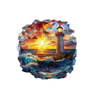 Nouveau film acrylique 2D transfrontalier, art moderne, décoration intérieure, attrape-soleil, pendentif peint, panneau suspendu coloré, <span class=keywords><strong>phare</strong></span> - Product Image 5