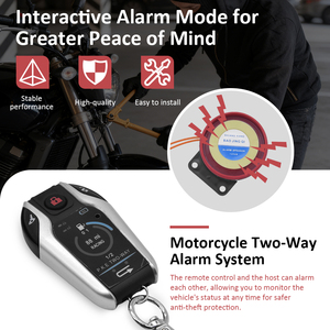 Alarme de moto étanche avec télécommande bidirectionnelle, alarme antivol par vibration, démarrage à distance du moteur, système de sécurité pour scooter compatible ABS - Product Image 3
